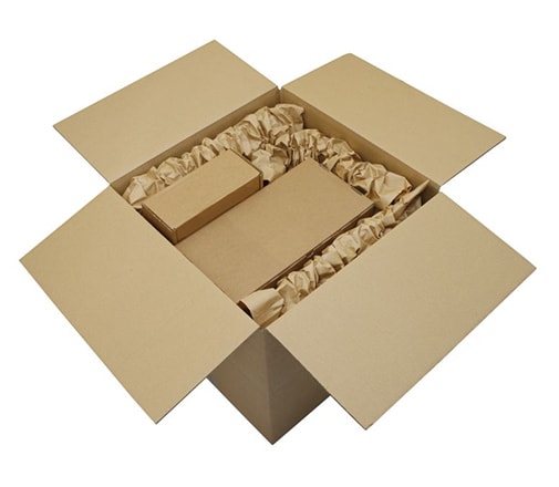 Embalagem de presente com almofada de papel